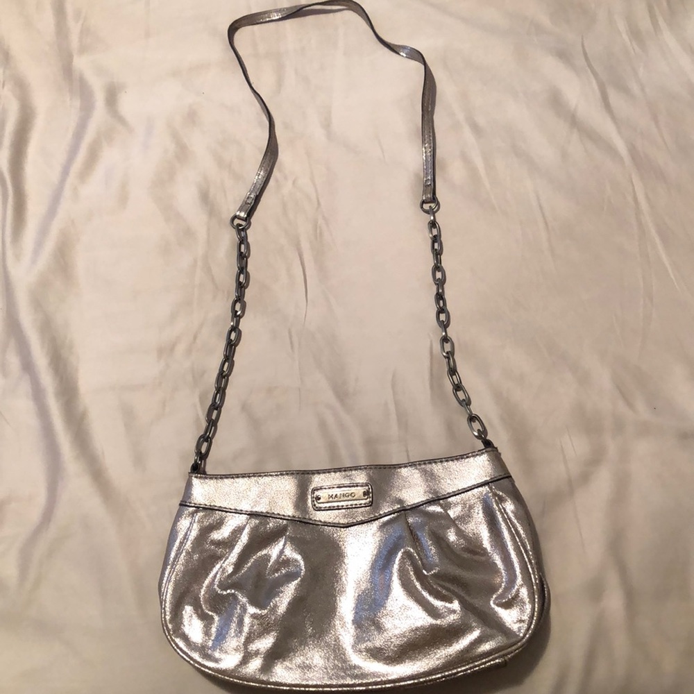 Shimmery cross body bag from Mango